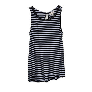 SMART Set blue black striped tank shirt top medium